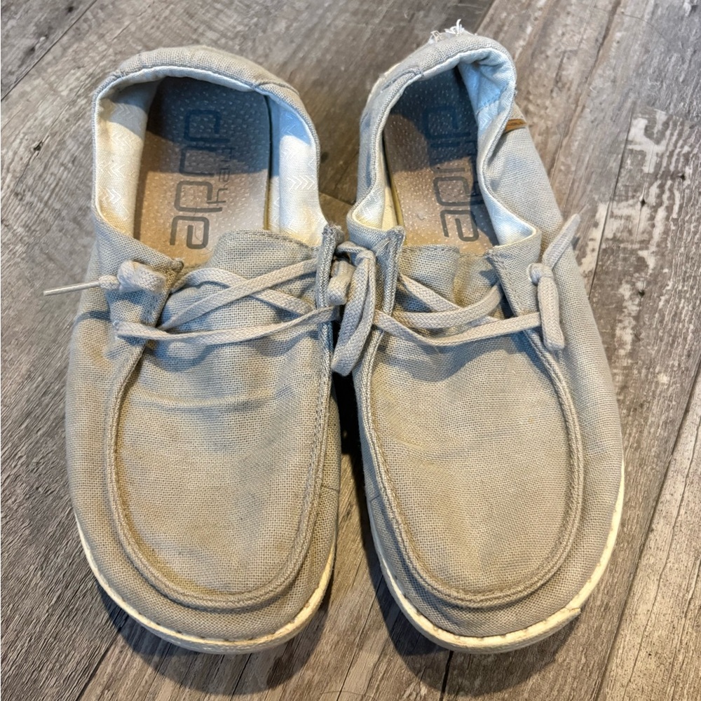 Women’s grey hey dude size 7